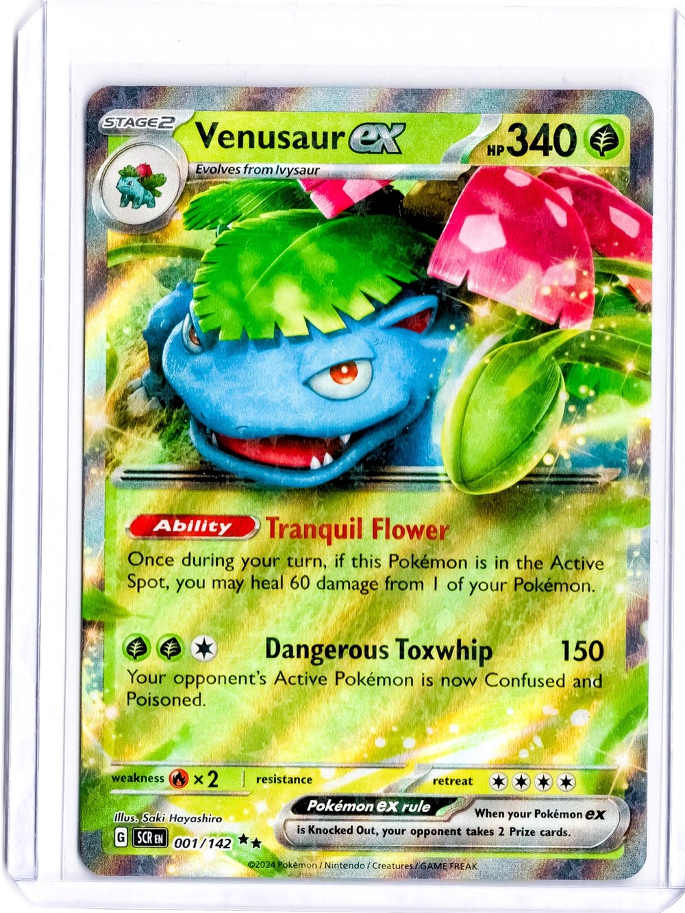 Venusaur 001/142 EX SV:Stellar Crown NM Pokemon Trading Card